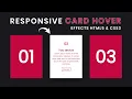 Responsive Card Hover Effects CSS Card Hover Effects Html5 CSS3 Code4education 2K20
