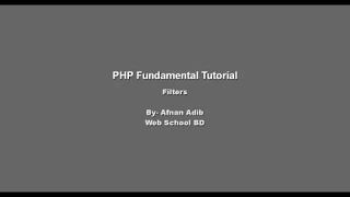 PHP Fundamental Tutorial-38 PHP Filters