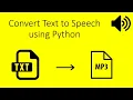 TEXT TO SPEECH USING PYTHON Create your own book