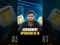 Assignment Operator in javascript