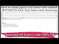 How to create jquery text editor with cleditor WYSIWYG Rich Text Editor with Bootstrap