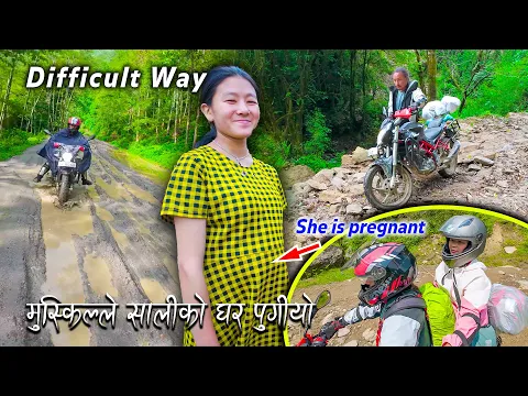 Download MP3 We are Going to the sister-in-law's House || I drove a motorcycle on a very rough & Difficult road