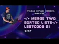 Merge Two Sorted Lists LeetCode 21 JavaScript O N solution GitHub repo below