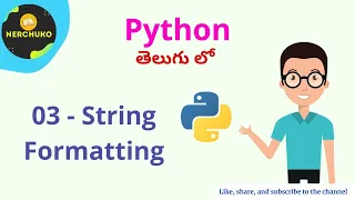 03 - String Formatting in Python Python Coding in Telugu Python Tutorial for beginners
