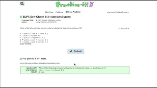 Java Practice It Self-Check 9 3 subClassSyntax classes inheritance syntax