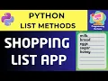 Python Shopping List Program Python Project for Beginners