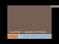Chapter 7 - in Python