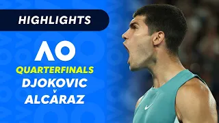 Novak Djokovic v Carlos Alcaraz  - Australian Open Quarterfinals Highlights | Wide World of Sports