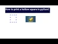 How to print hollow square in python