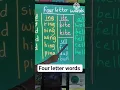 Learn and write four letter words in english Writing practice 4 letter words