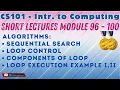 CS101 Short Lectures Module 96 - 100 Components of Loop And Execution Examples Search Factorial