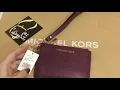 Michael Kors Pebbled Leather coin purse with keyring dark berry