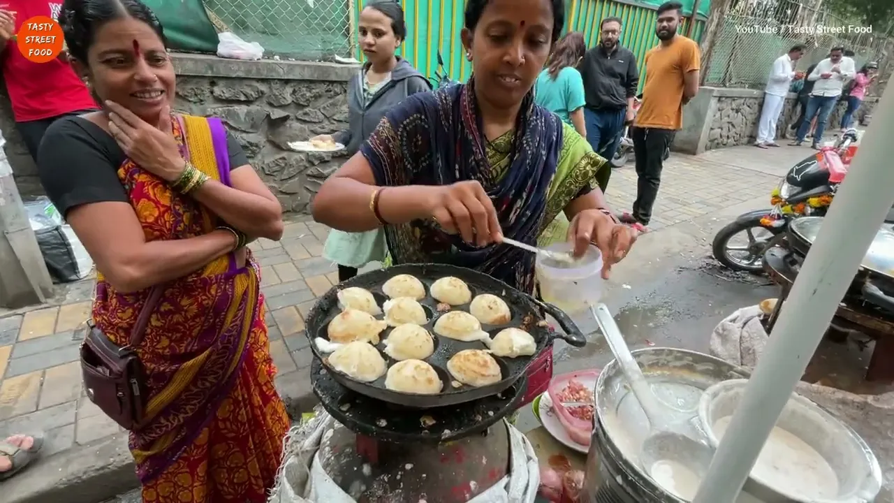 Hardworking lady selling Appe   Mayank Patel Food Vlog
