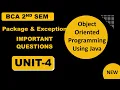 Important Questions bca sem 2 Object Oriented Programming Using Java Packages Exceptions