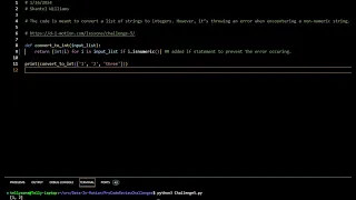 Python Code Review Challenge 5 Fix the Error