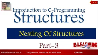 Nesting of Structures Structures Part-3 Embedded Structures C Tutorial Nested Structure