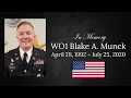 WO1 Blake A Munck Funeral Services