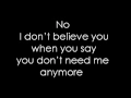 Download Lagu Pink ~ I don't believe you Lyrics