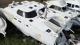 ⛵️ Hurricane damaged catamaran. Fixing the TRAMP RAMP