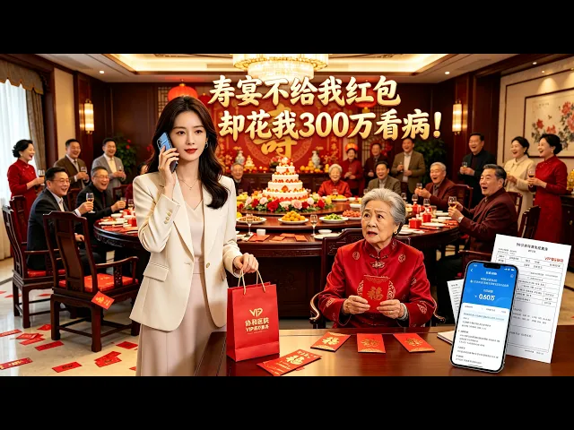奶奶給三個孫子各8.8萬,卻當眾說忘了我的!下一秒我停止VIP醫療待遇,全家跪求原諒