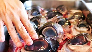 Japanese Street Food - GIANT TUNA EYES Okinawa Seafood Japan