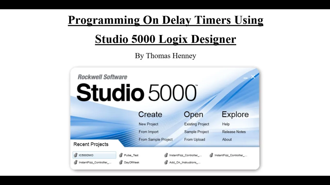 Outline Video 10. RSLogix 5000 Timer TON