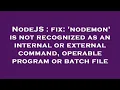 NodeJS fix nodemon is not recognized as an internal or external command operable program or ba