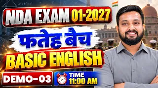 ๐ฅ NDA 1 2027 English Demo Class 3 | Basic English | NDA English Preparation By Sandeep Bhaiya