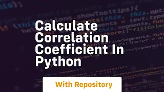 calculate correlation coefficient in python