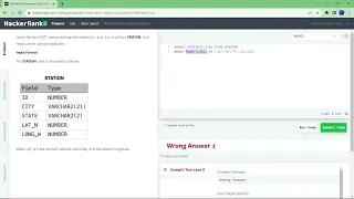 Hackerrank SQL solutions Weather Observation station 6 Four different solutions - Level Easy