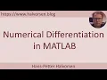 MATLAB - Numerical Differentiation