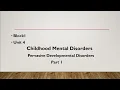 MAPC childhood mental disorder - Pervasive Developmental Disorders