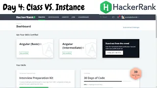 Day 4 Class VS Instance 30 days of code Hackerrank Language Hindi Code With Pankaj