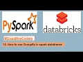 How to use GroupBy in spark dataframe PySpark Databricks Tutorial