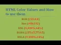 HtMl CSS colors RGB HEX HSL RGBA HSLA part 13