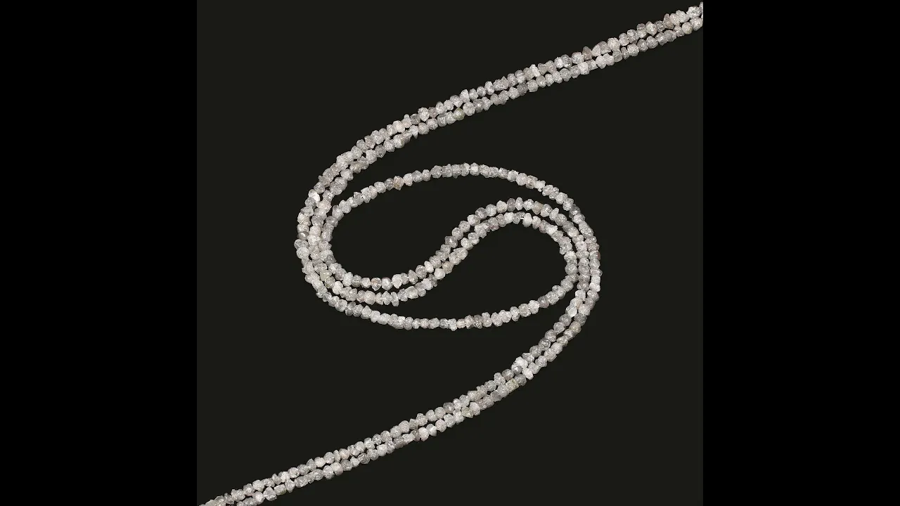White Diamond 3.50mm Raw Uncut Nugget Beads (18 Inch)