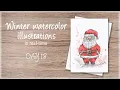 Lagu DAY 18 - Santa Illustration With Ink and Watercolors!