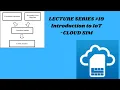 Cloud Simulator Introduction to IoT CloudSim Cloud Analyst Green Cloud Open Stack Commercial Cloud