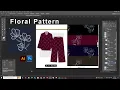 embroidery style leaf pattern seamless pattern floral pattern adobe Photoshop and illustrator
