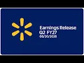 Walmart FY2027 Q2 Earnings Release
