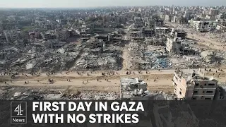 Israel Hamas ceasefire: people return to destroyed homes in Gaza