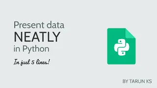 Display Data Neatly in Python Prettytable Library In Python Python Tricks Tips