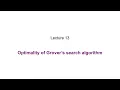 13 Optimality of Grover s search algorithm