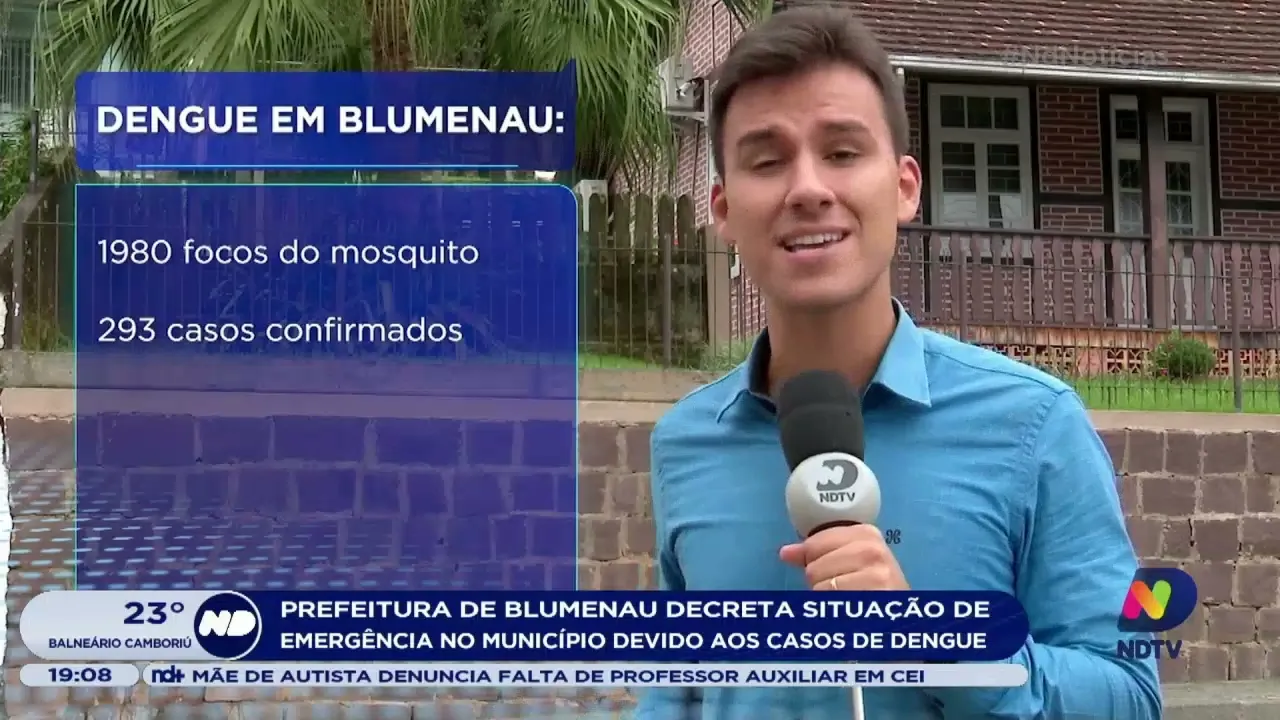Prefeito de Blumenau decreta situação de emergência na cidade devido ao aumento dos casos de dengue