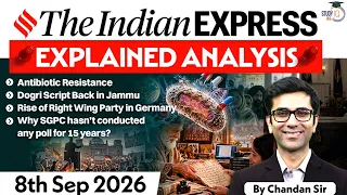 The Indian Express Newspaper Analysis | 8 September 2026 | UPSC Current Affairs | PIB | StudyIQ