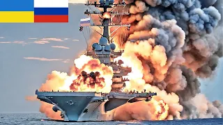 THIS NIGHT! Russian Only Aircraft Carrier with North Korean Shells Sunk by Ukrainian F-16 Missiles