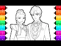 Coloring Rumi and Jinu Moments from KPop Demon Hunters Coloring Pages for Kids