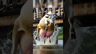 Rescue Team Saved A Cow From Drowning Animals Cow Cartoon 