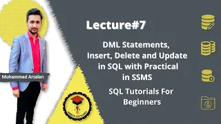 Lecture DML Statements Insert Delete and Update in SQL SQL Tutorials for Beginners in Urdu