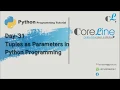 Day 31 Tuples as Parameters Python Programming
